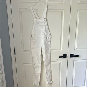 Mayoral Girls White Overalls Classic Bib Design, size 16🌿